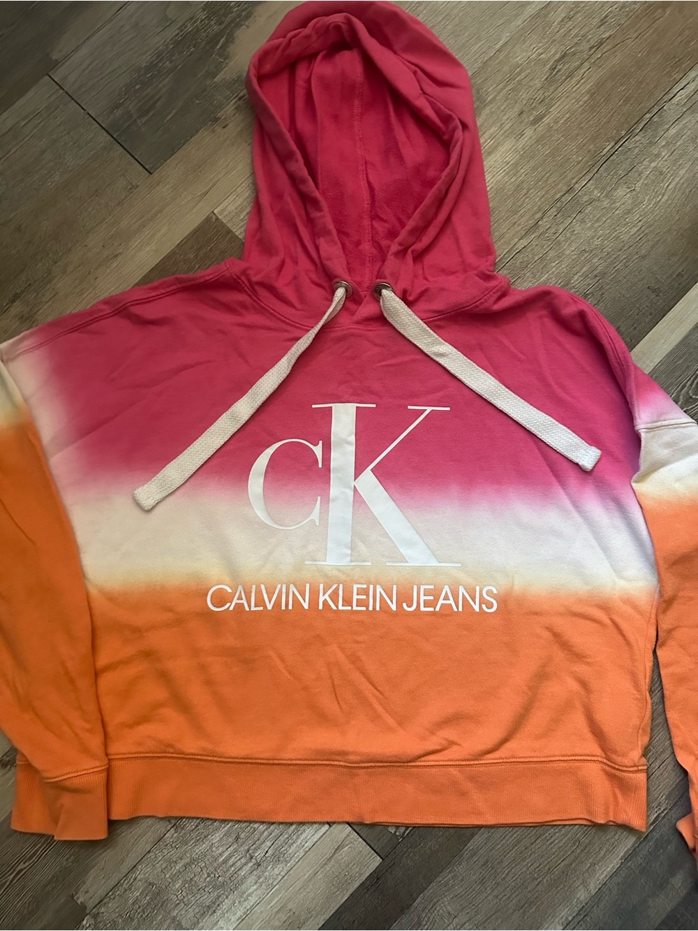 Calvin Klein Jeans Pink & Orange Ombre Hoodie